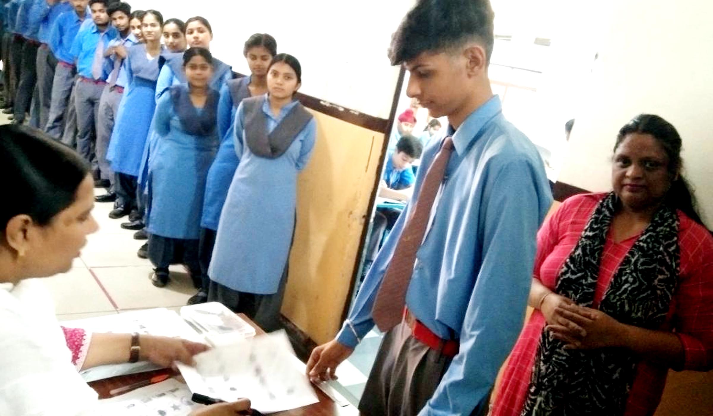 Students were informed about the election process at Shastri Model School